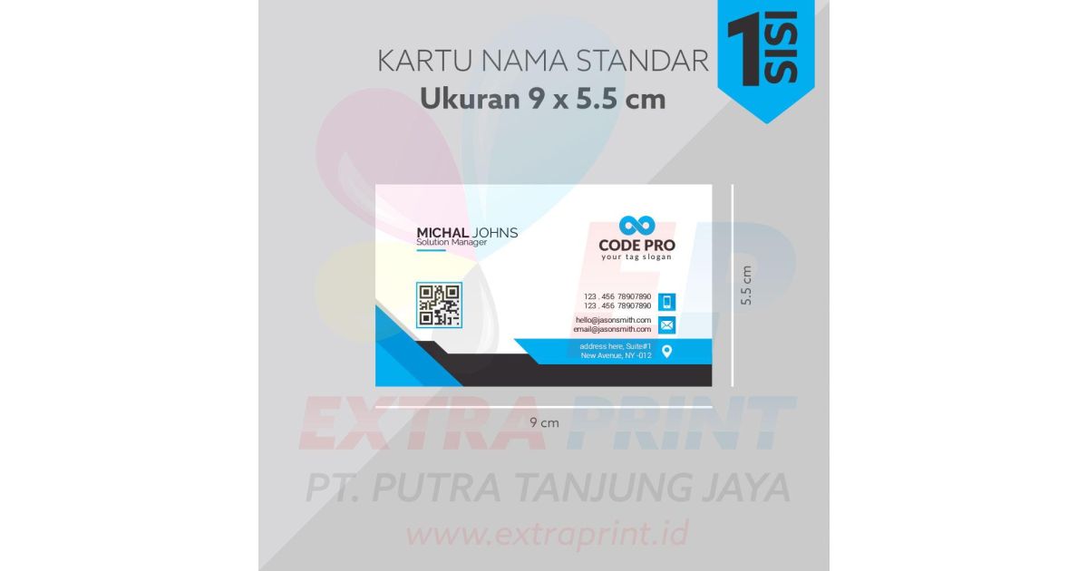 Kartu Nama 1 Muka Art Carton 230g