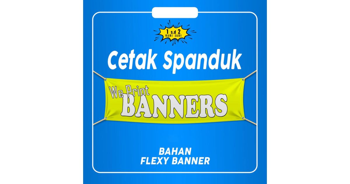 Spanduk 1x4 Meter – Flexi 340g Cetak Tajam dan Tahan Lama