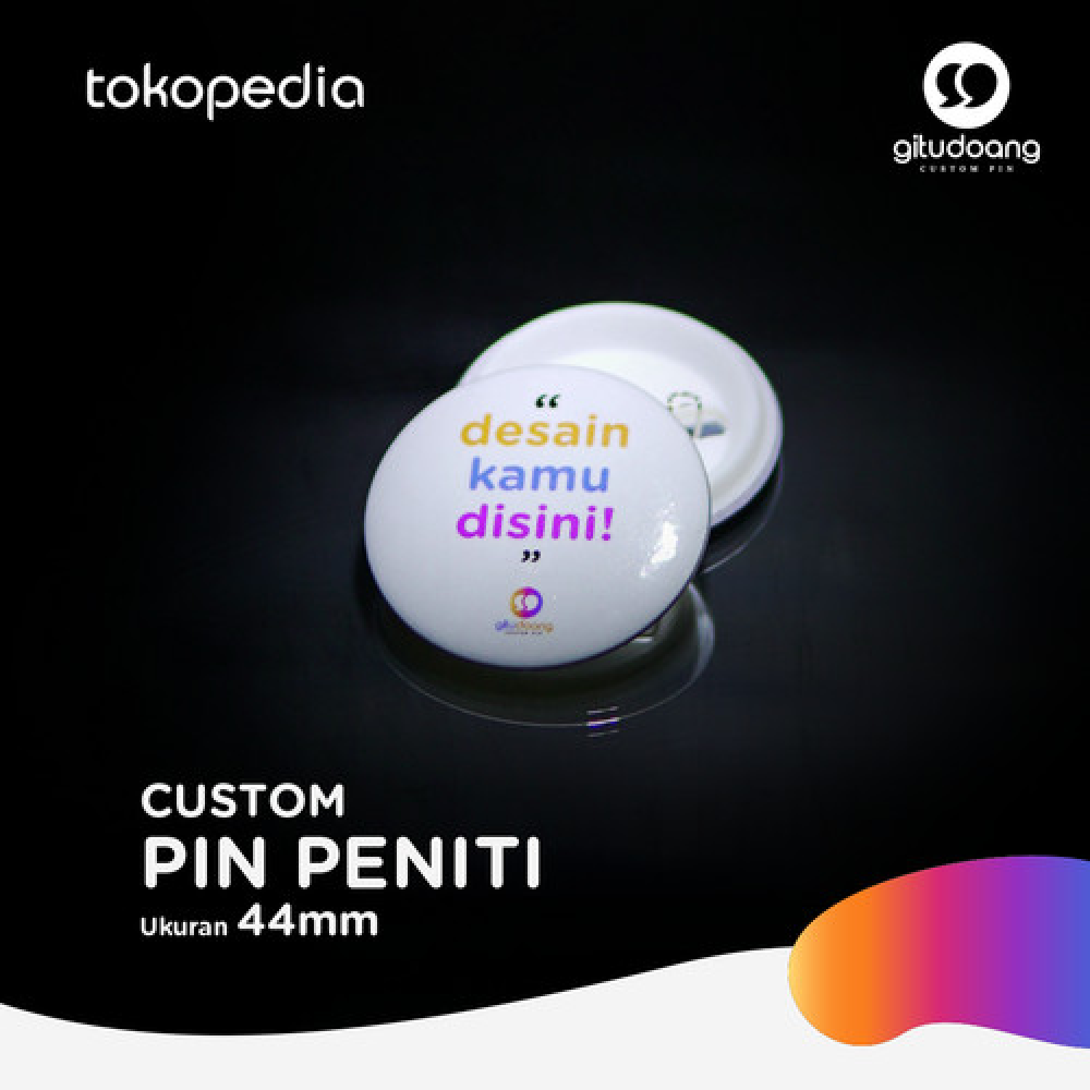 Cetak PIN Souvenir 58mm Glossy – Custom Desain