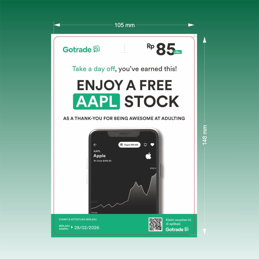 Cetak Voucher Gosok A6 - Art Carton 310gr 2 Sisi, 1 Posisi Gosok, Laminating Doff, Rounded Corners