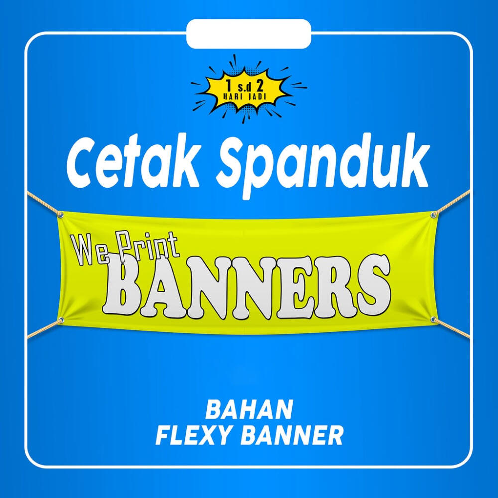 Spanduk 1x4 Meter – Flexi 340g Cetak Tajam dan Tahan Lama